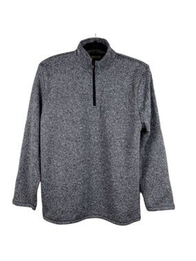 Thereabouts Grey Black Marbled Stand Up Collar 1/4 Zip Long Sleeve Sweater